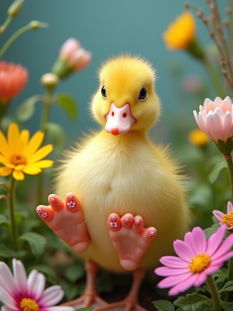 floral duck nail designs