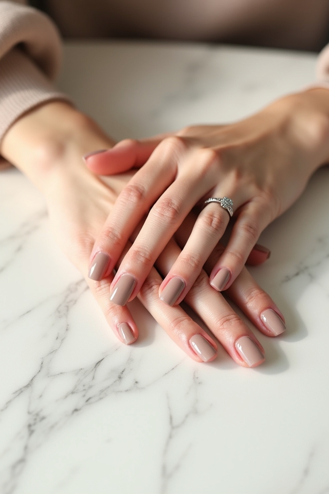 frosted neutral nail art