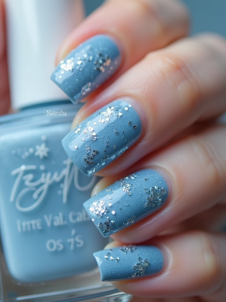 frosty blue silver glitter