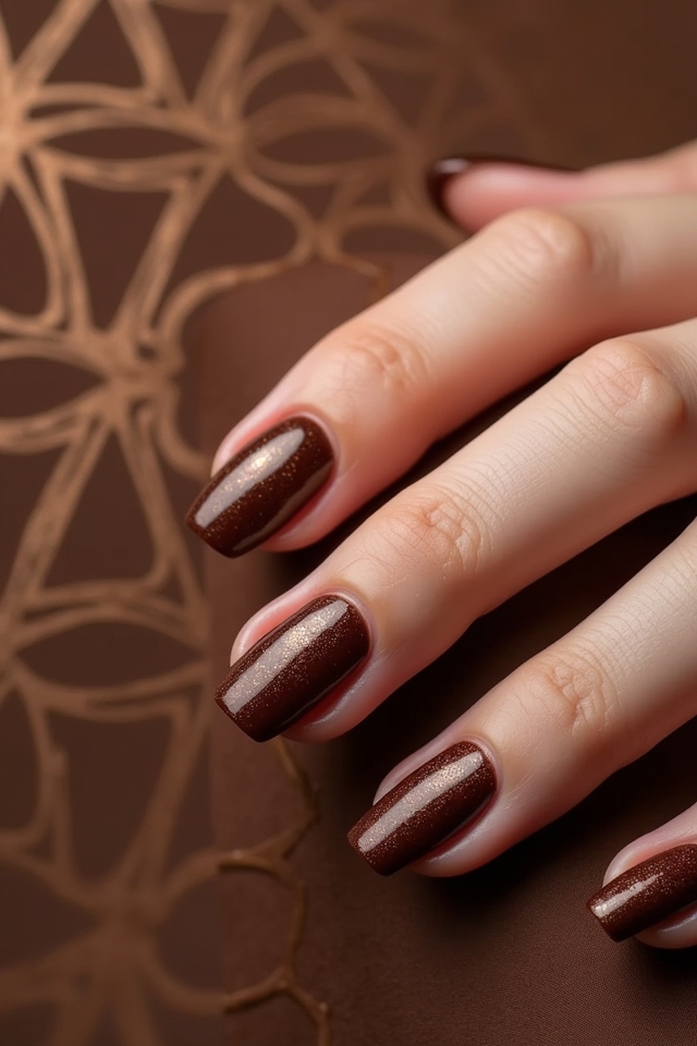 geometric brown nail designs