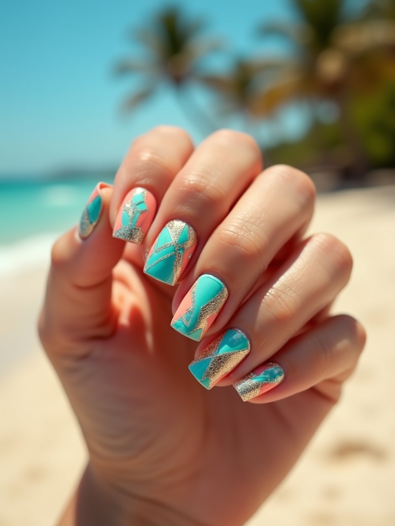 geometric nail design ideas