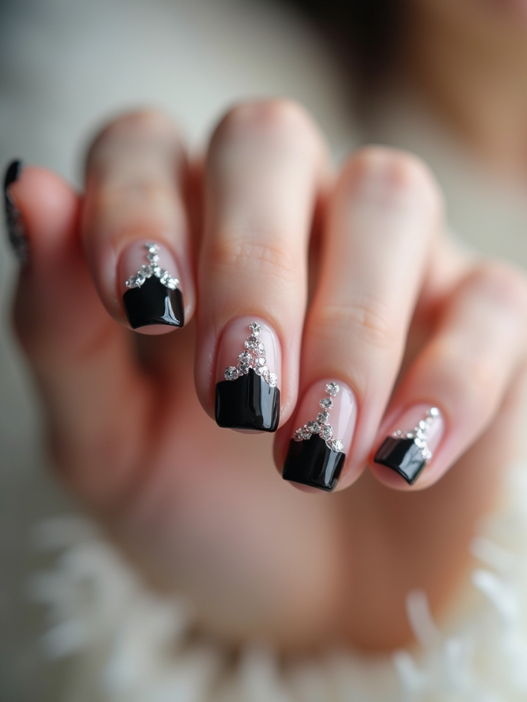 glamorous black french tips