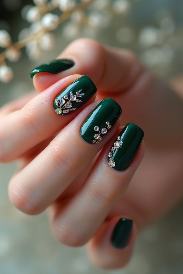 glamorous crystal nail art