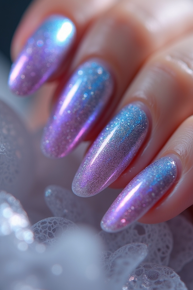 glamorous metallic nail designs