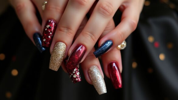 glamorous new year s nail designs