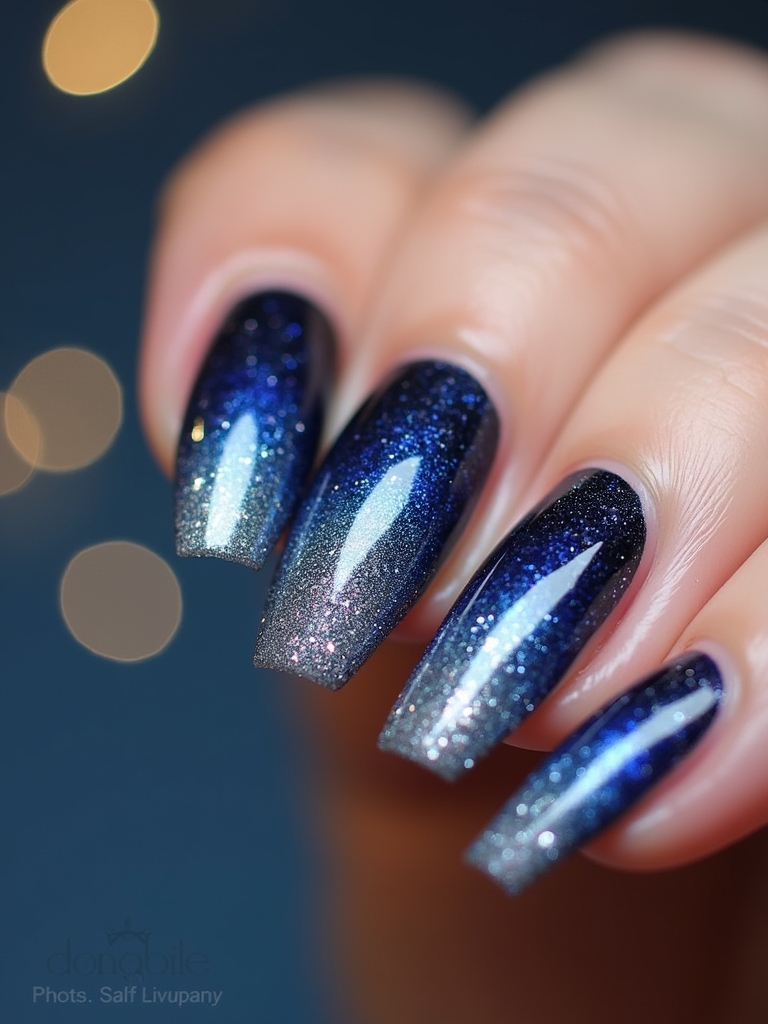 glitter ombre nail technique