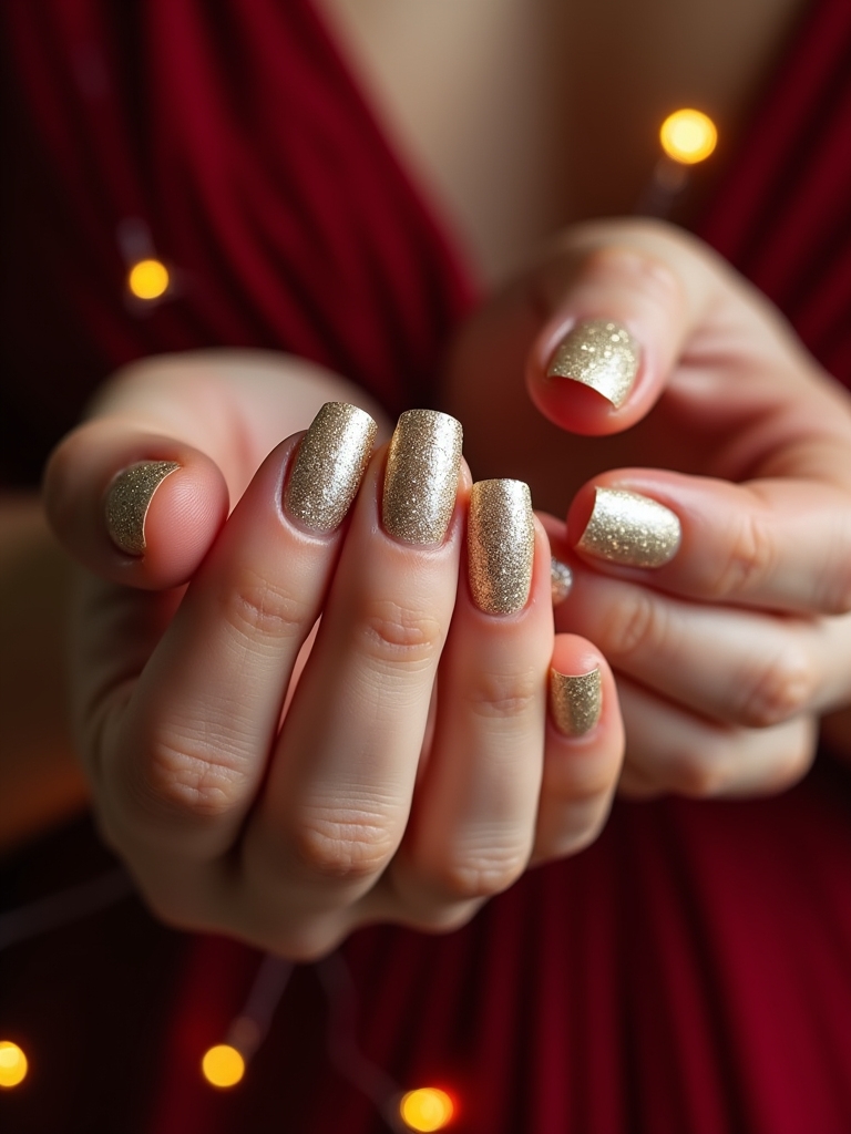glittery champagne nail designs