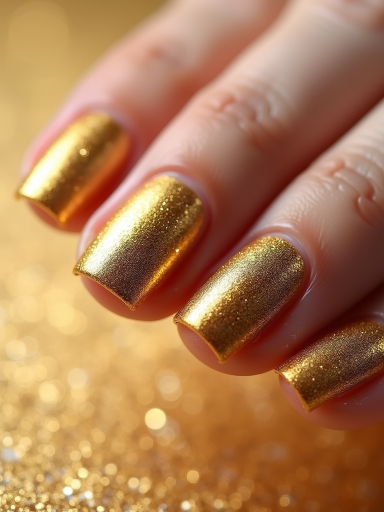 glittery gold negative space