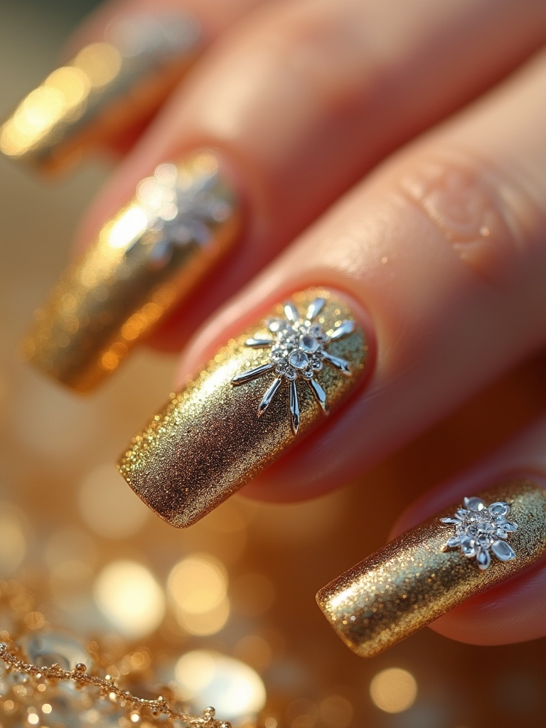 gold and silver nails