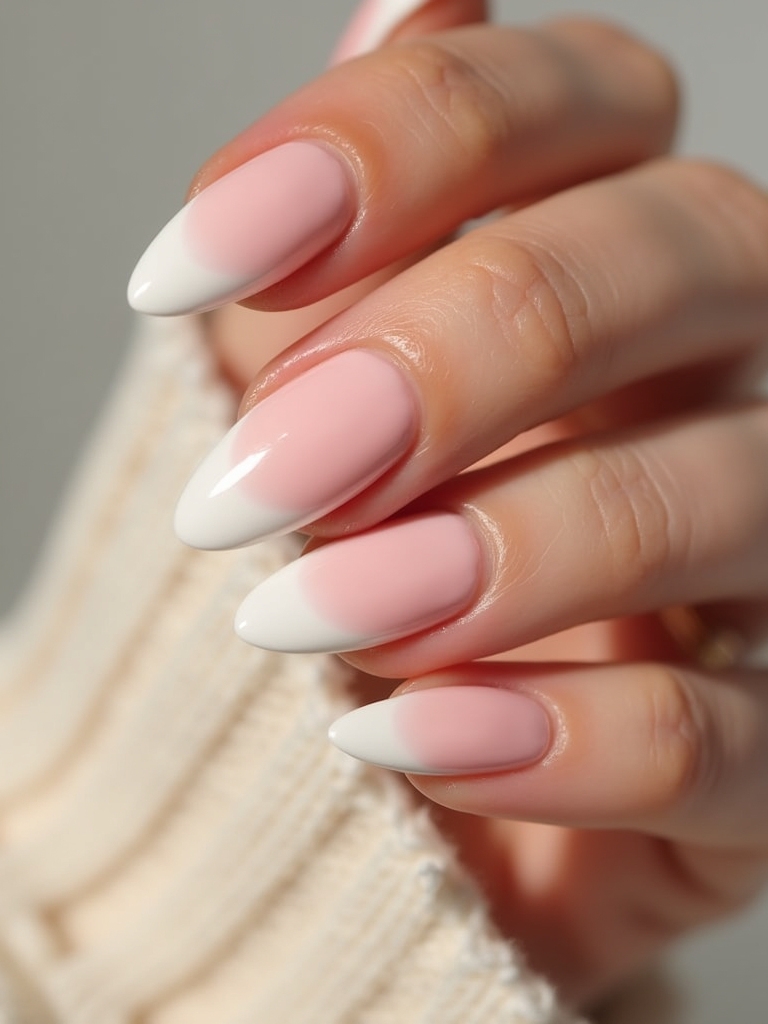 gradient milky pink nails