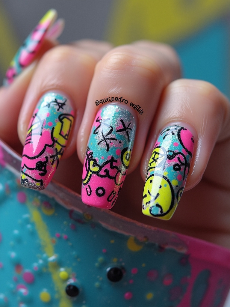 graffiti inspired nail art