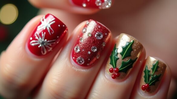 holiday themed nail designs