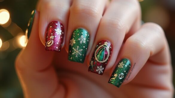 holiday themed nail designs
