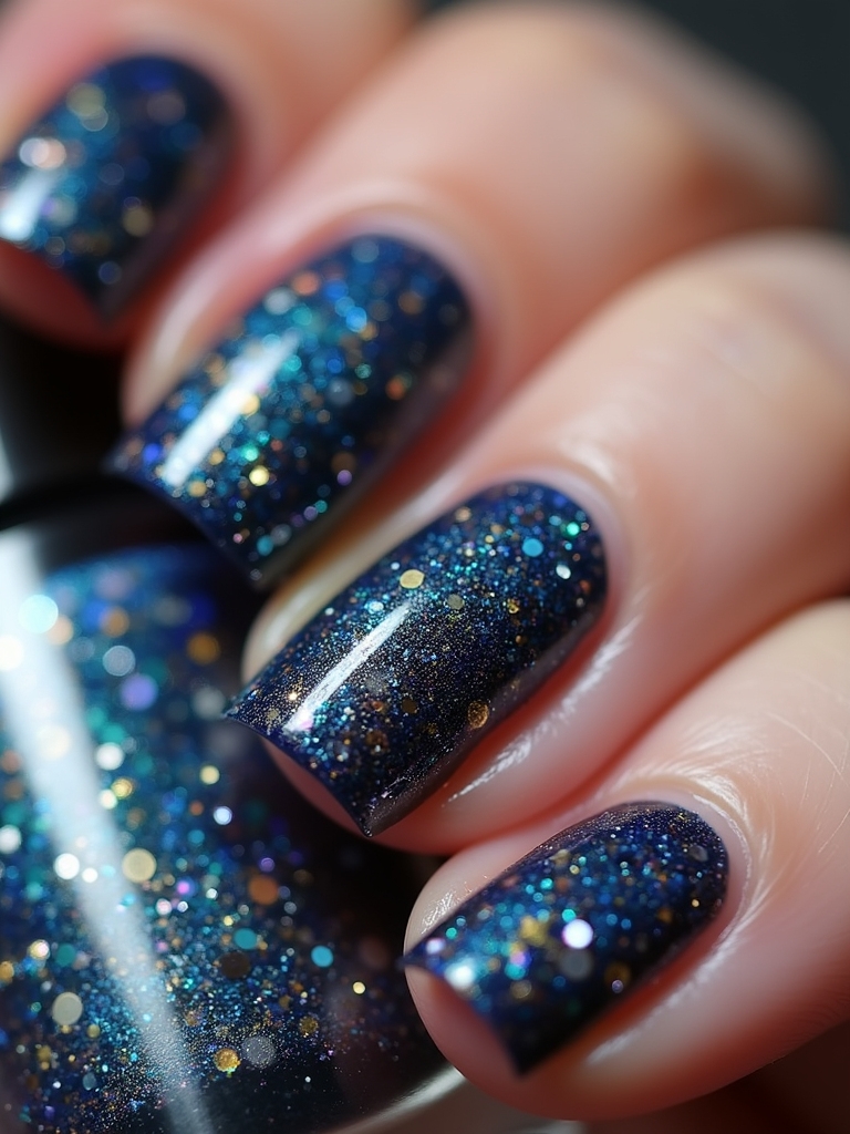 holographic glitter nail art