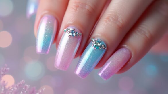 hypnotic dreamy aura nails