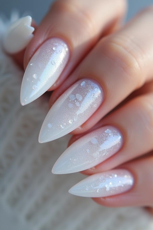 icy white cat eye nails