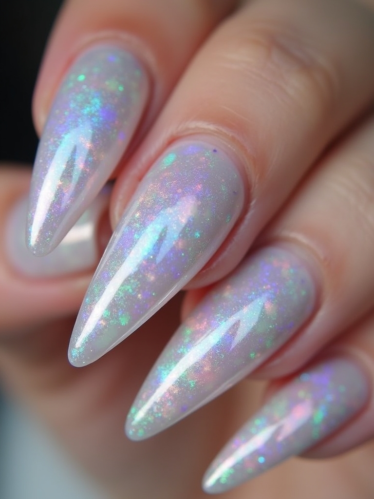 iridescent pearl nail design