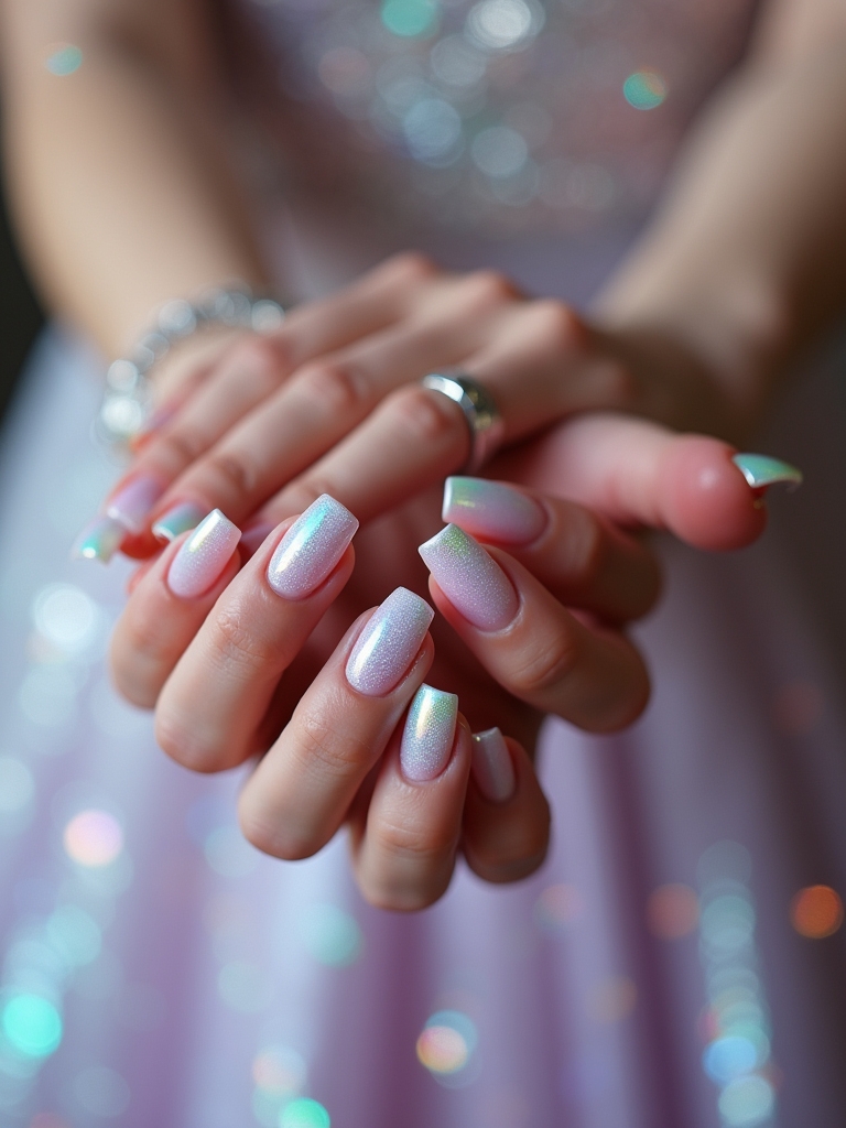 iridescent prom manicure ideas