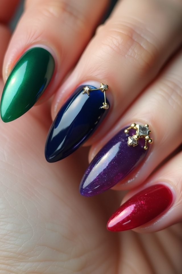 jewel toned elegant nail art