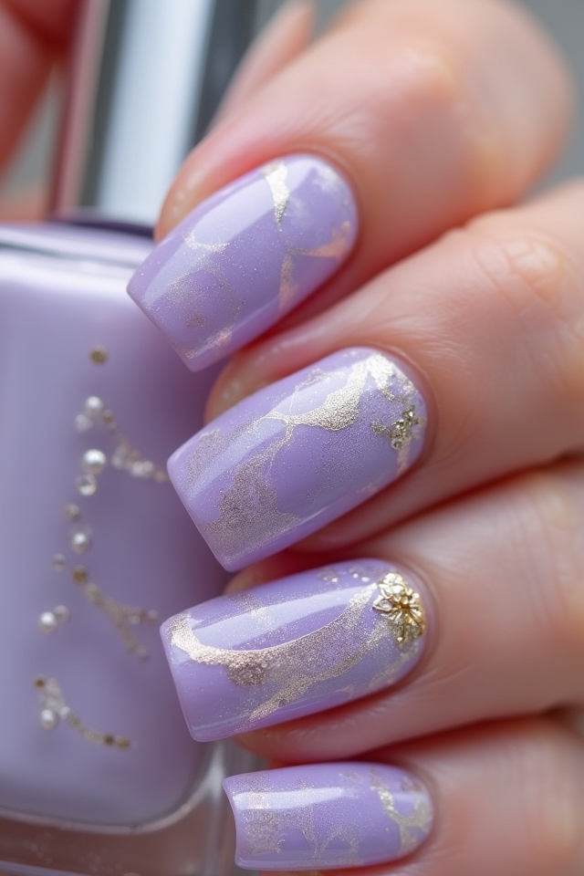 lavender marble nail techniques