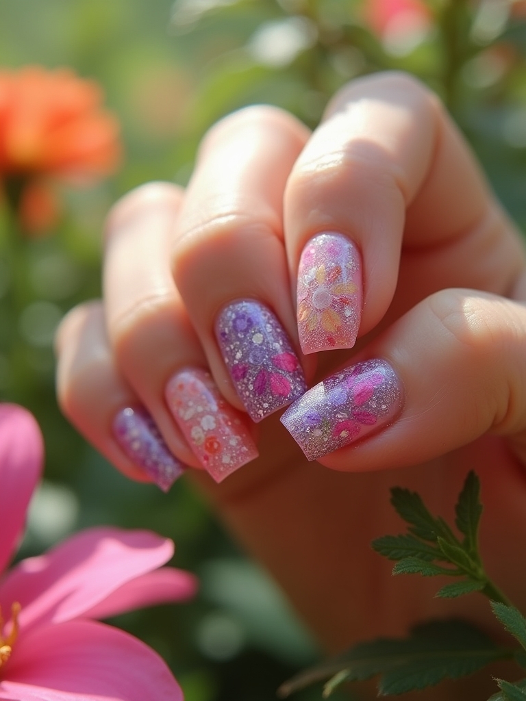 lush garden inspired nail designs