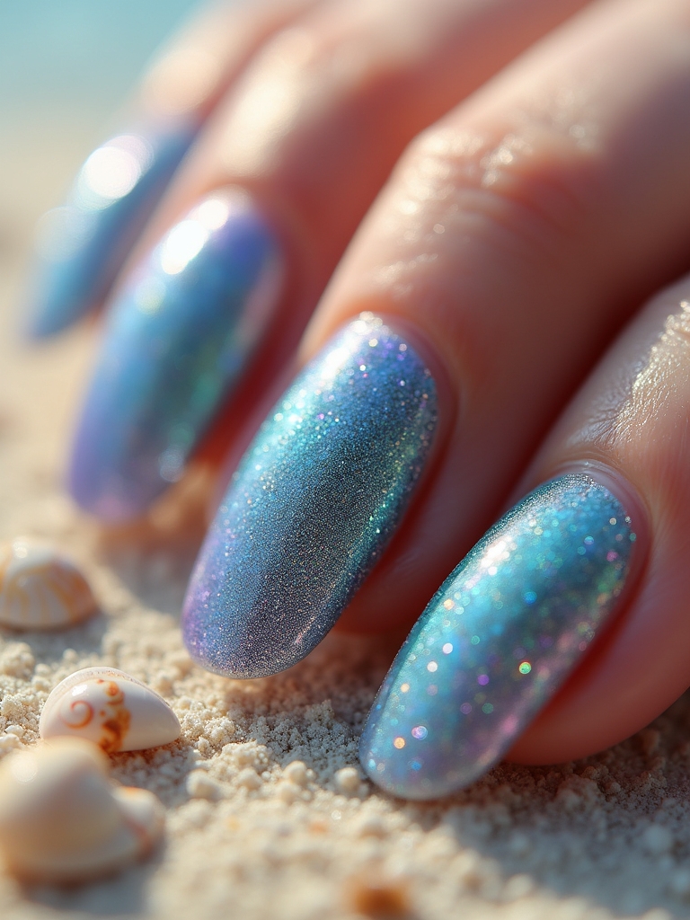 magical glittery mermaid nails