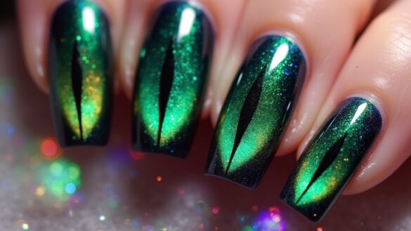 mesmerizing cat eye nails