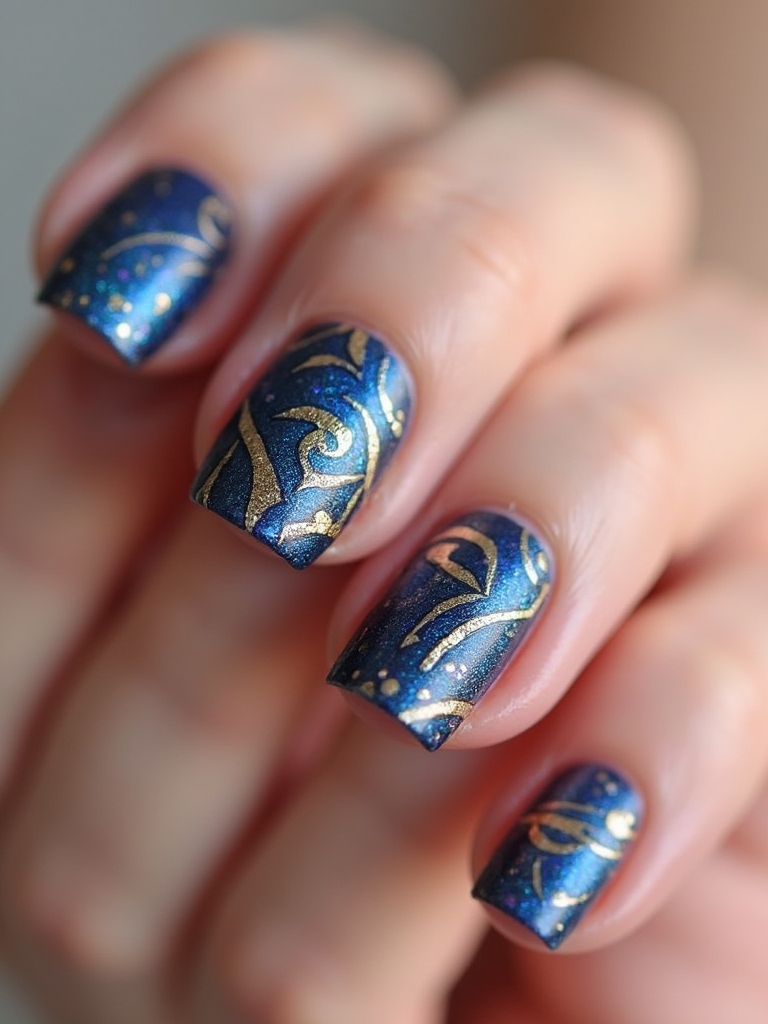metallic foil nail designs