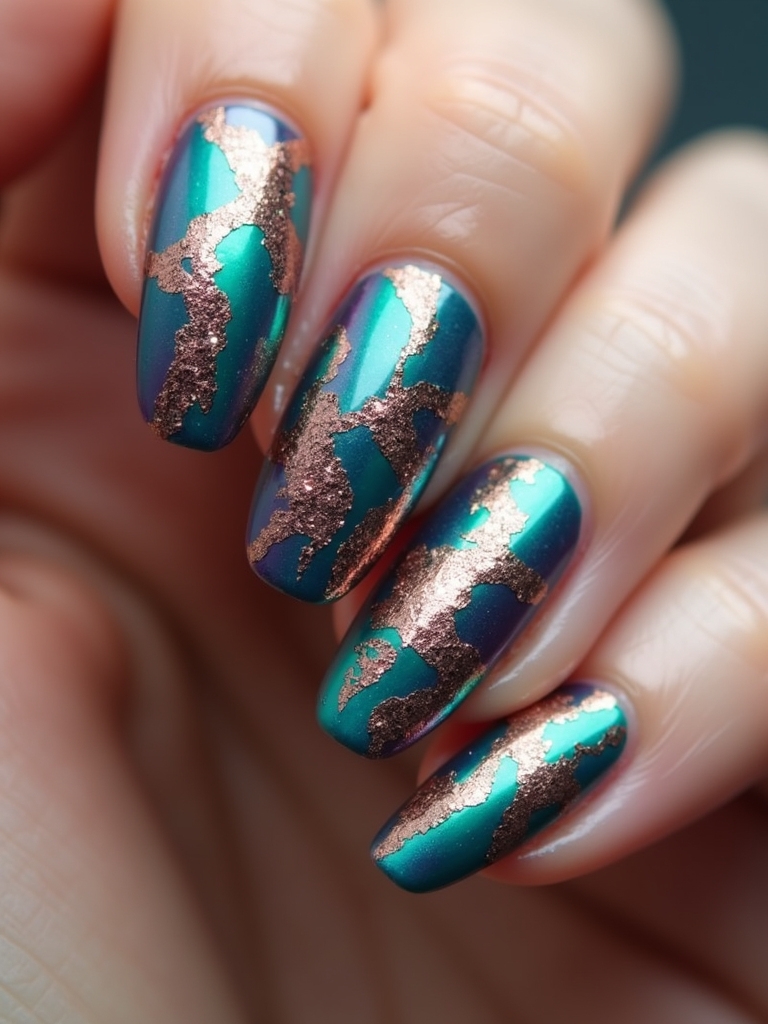 metallic foil nail designs