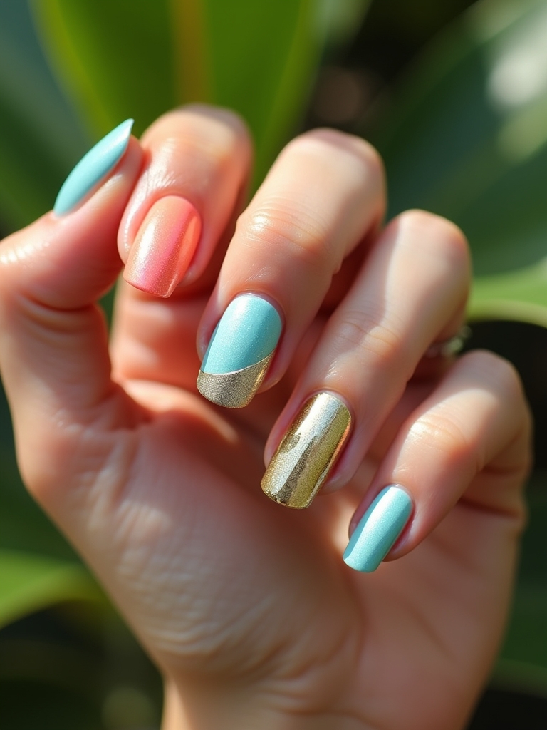 metallic foil nail designs