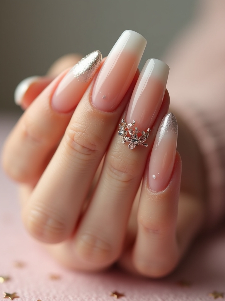 metallic french tips glamour