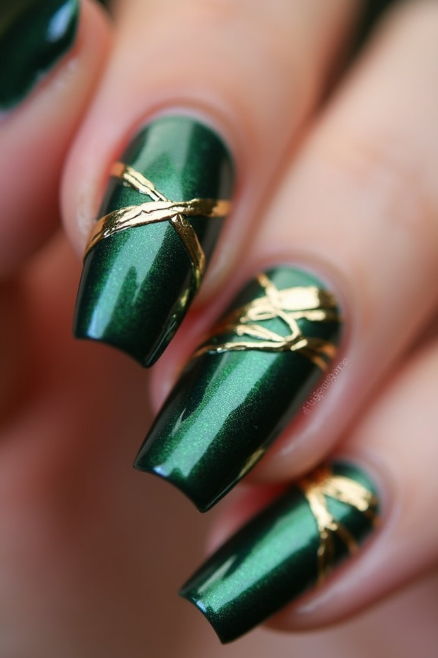 metallic manicure design ideas