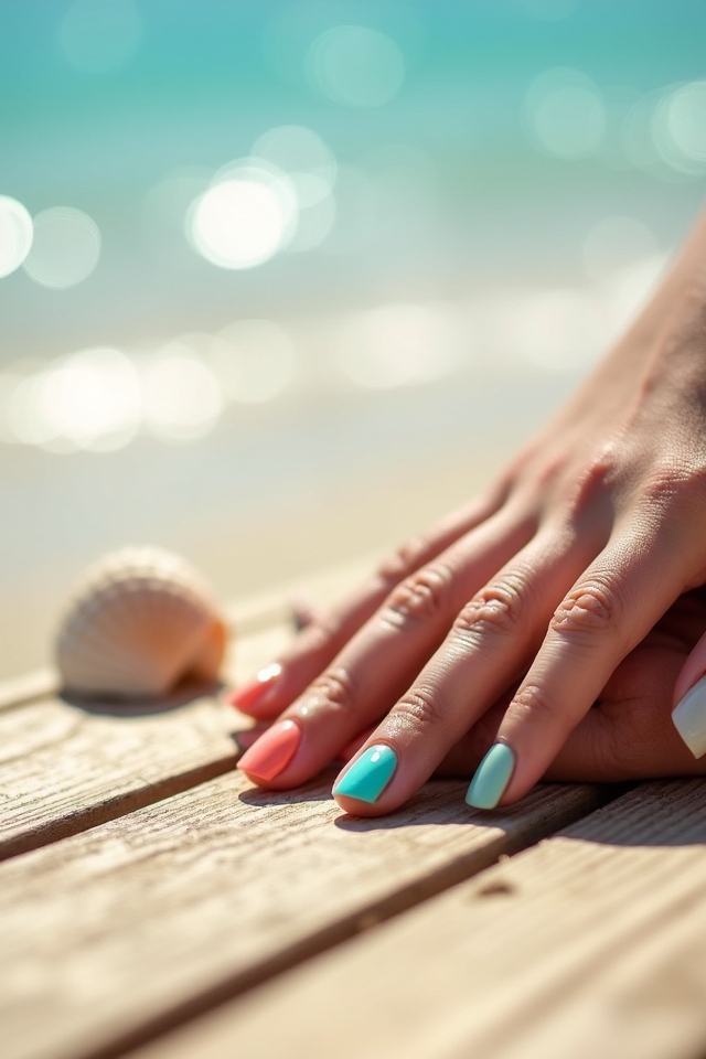 minimalist beach nail designs