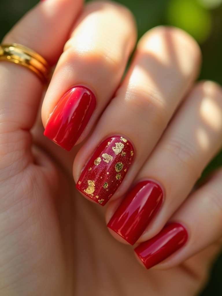 modernized classic red nails