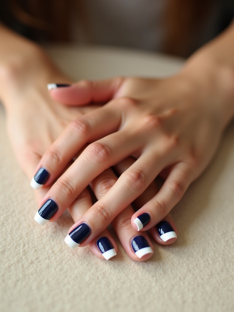 navy blue elegant manicure
