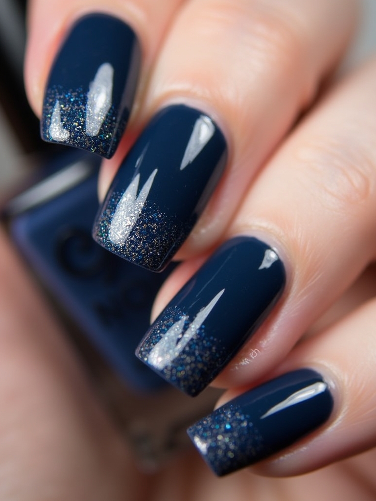 navy blue glitter gradient