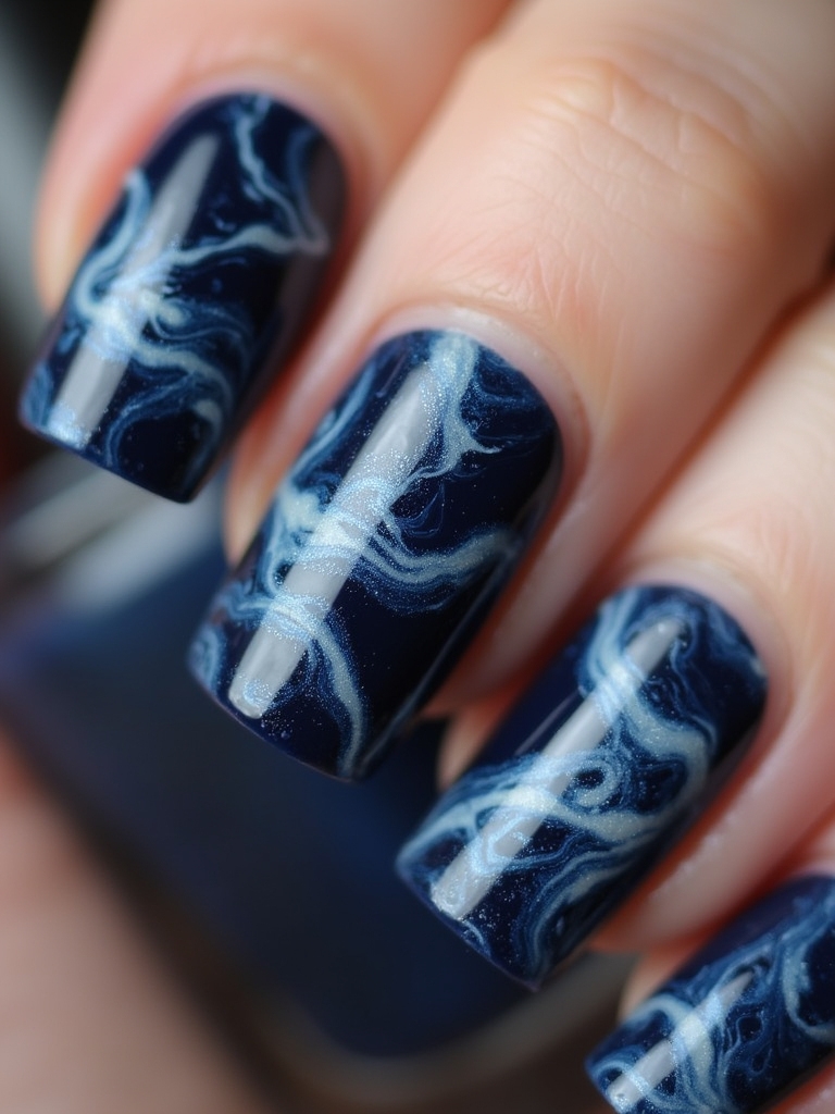 navy blue marble techniques