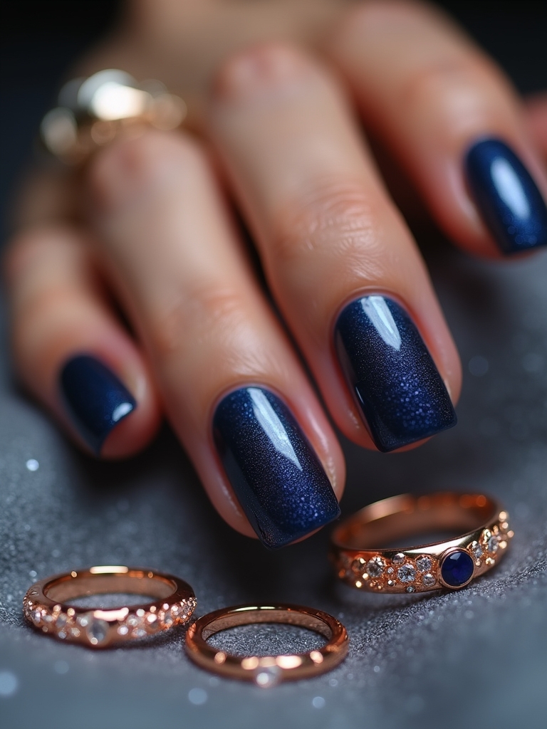 navy blue rose gold elegance