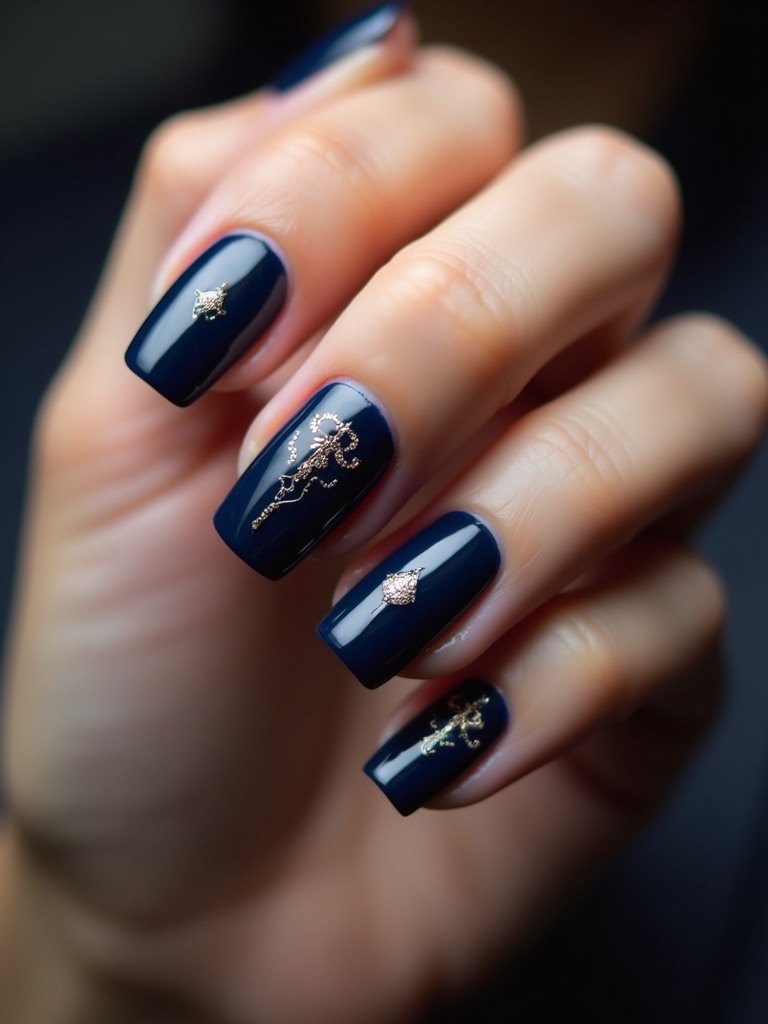 navy gold contrast elegance