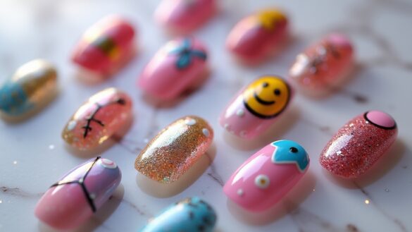 nostalgic y2k nail art