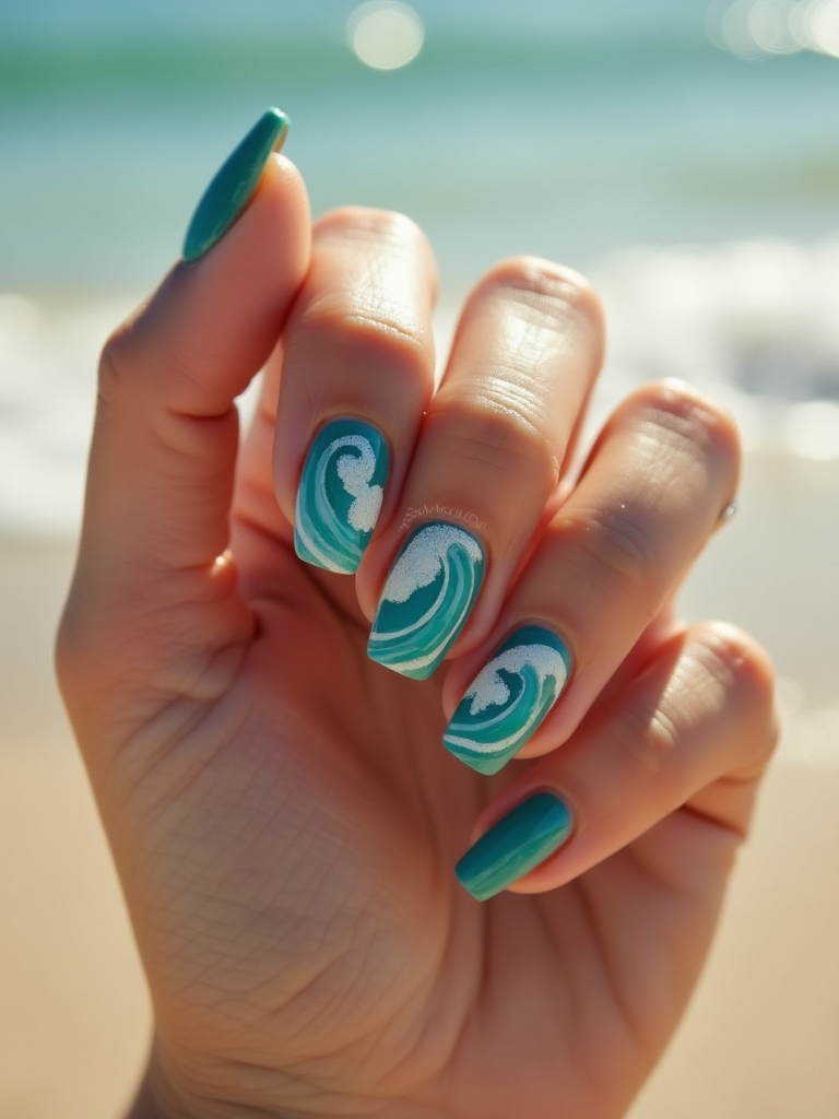 ocean inspired nail design