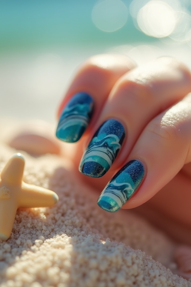 ocean inspired nail design