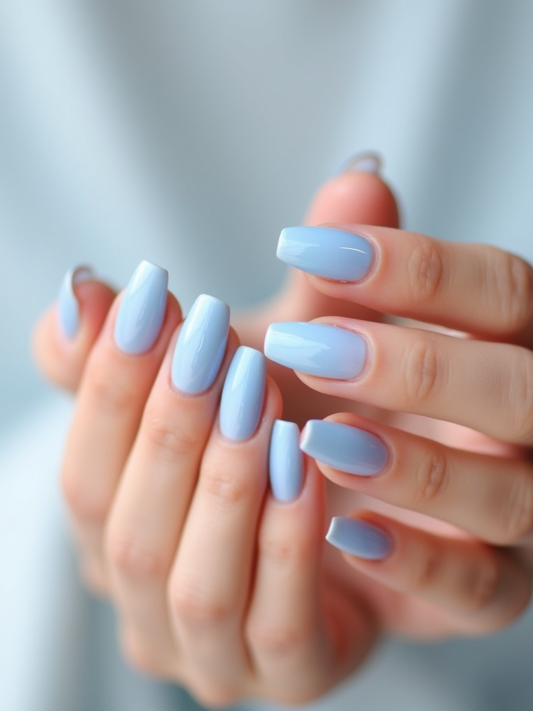 ombre light blue nails