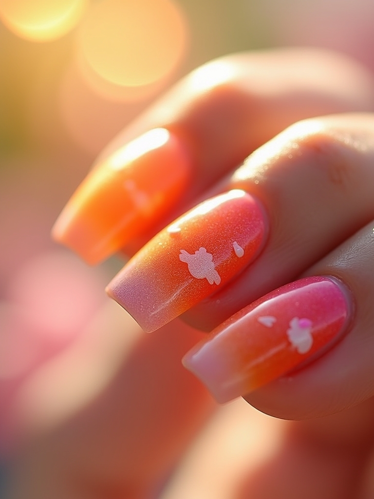 ombre sunset nail design