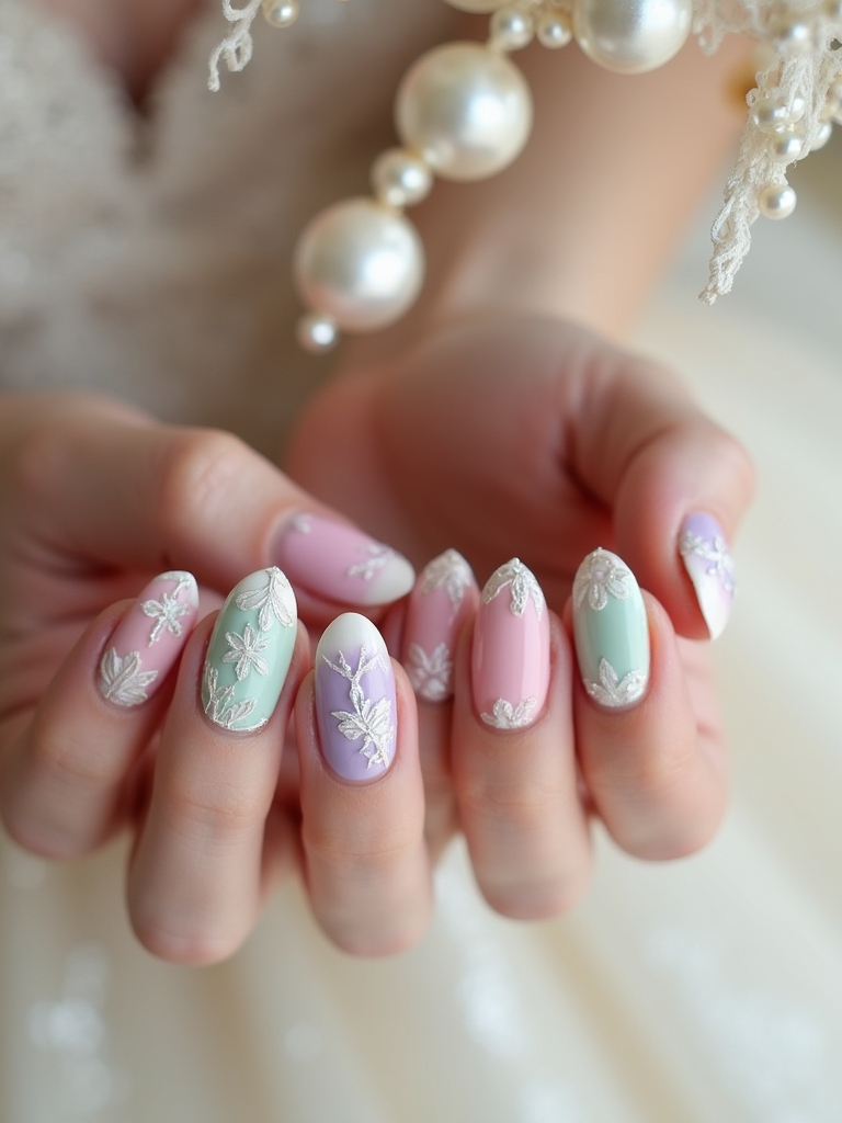 pastel bridal nail trends