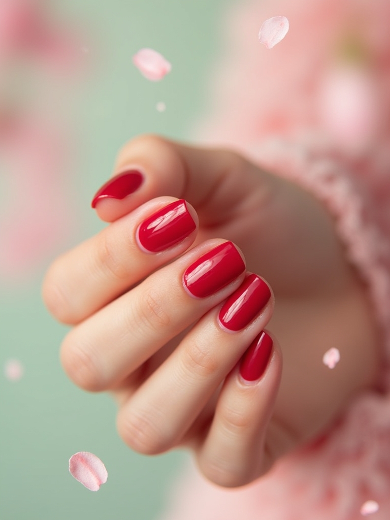 pastel cherry themed nail art