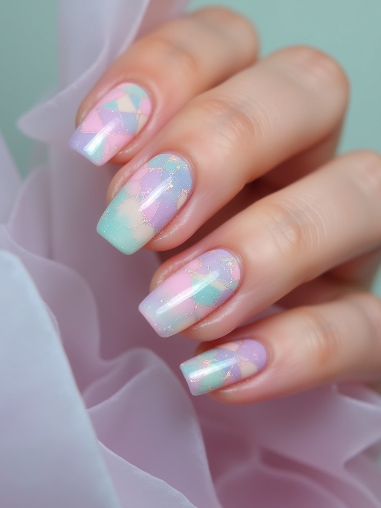 pastel geometric nail designs
