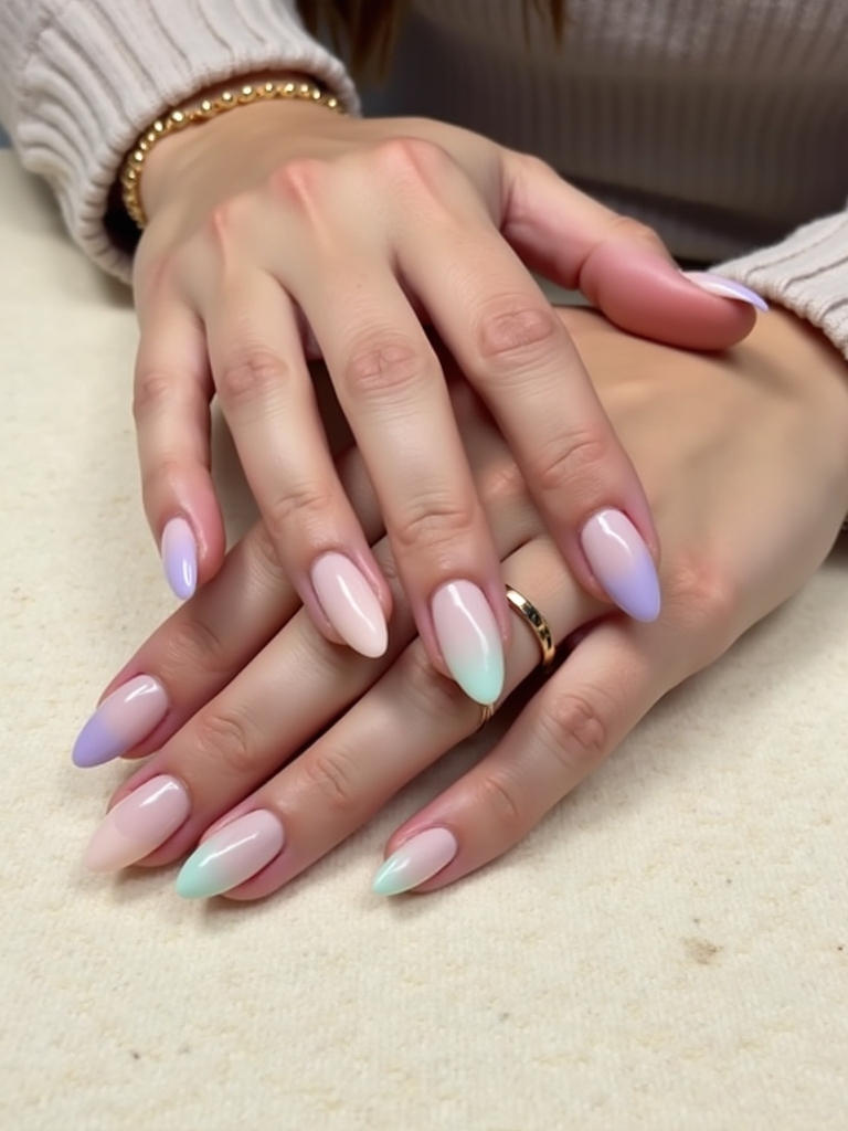 pastel gradient nail art