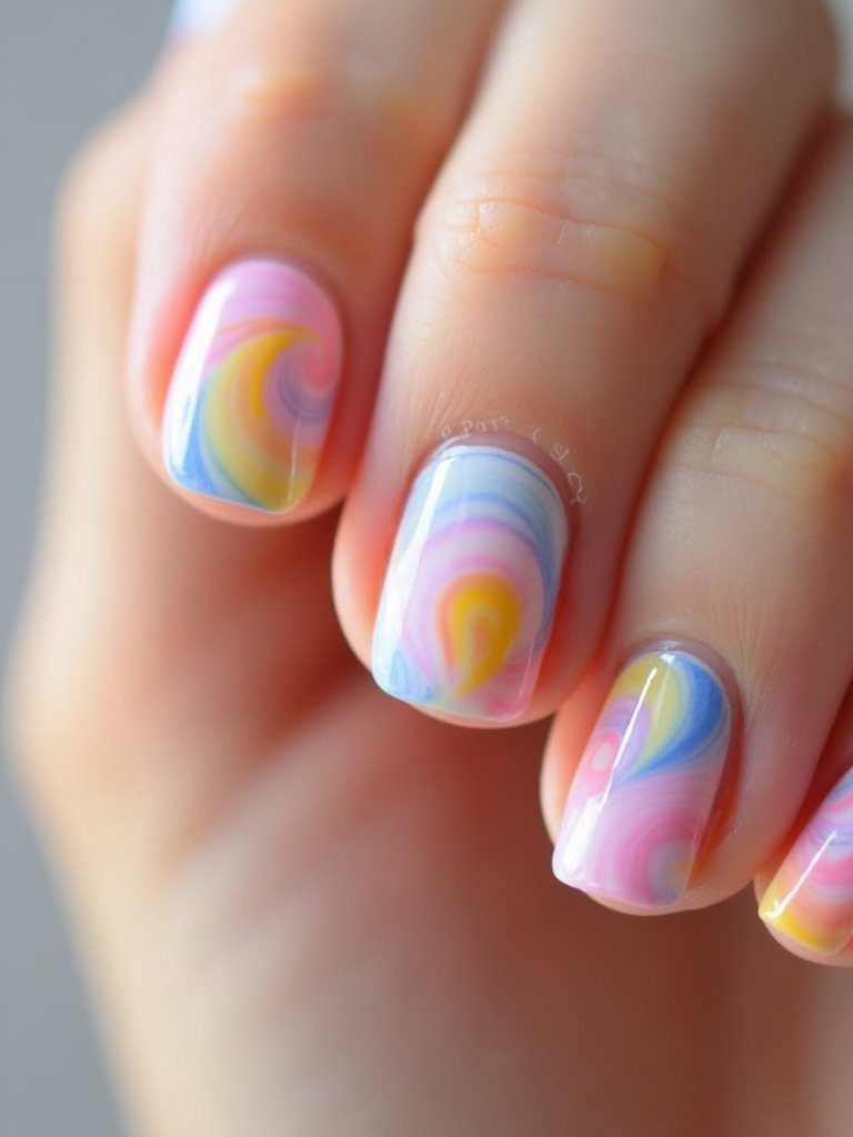pastel rainbow nail art