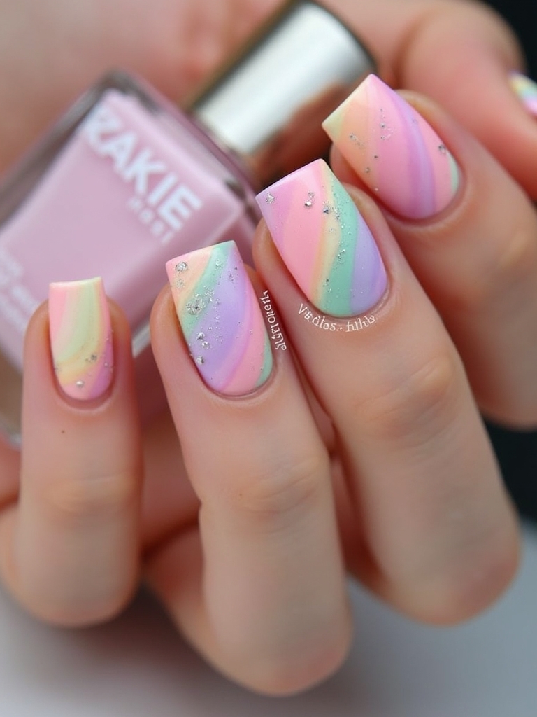 pastel swirl nail designs